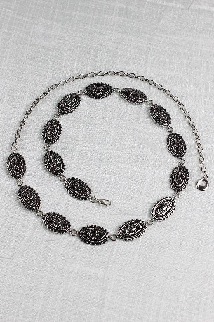 montana chain belt- antique silver