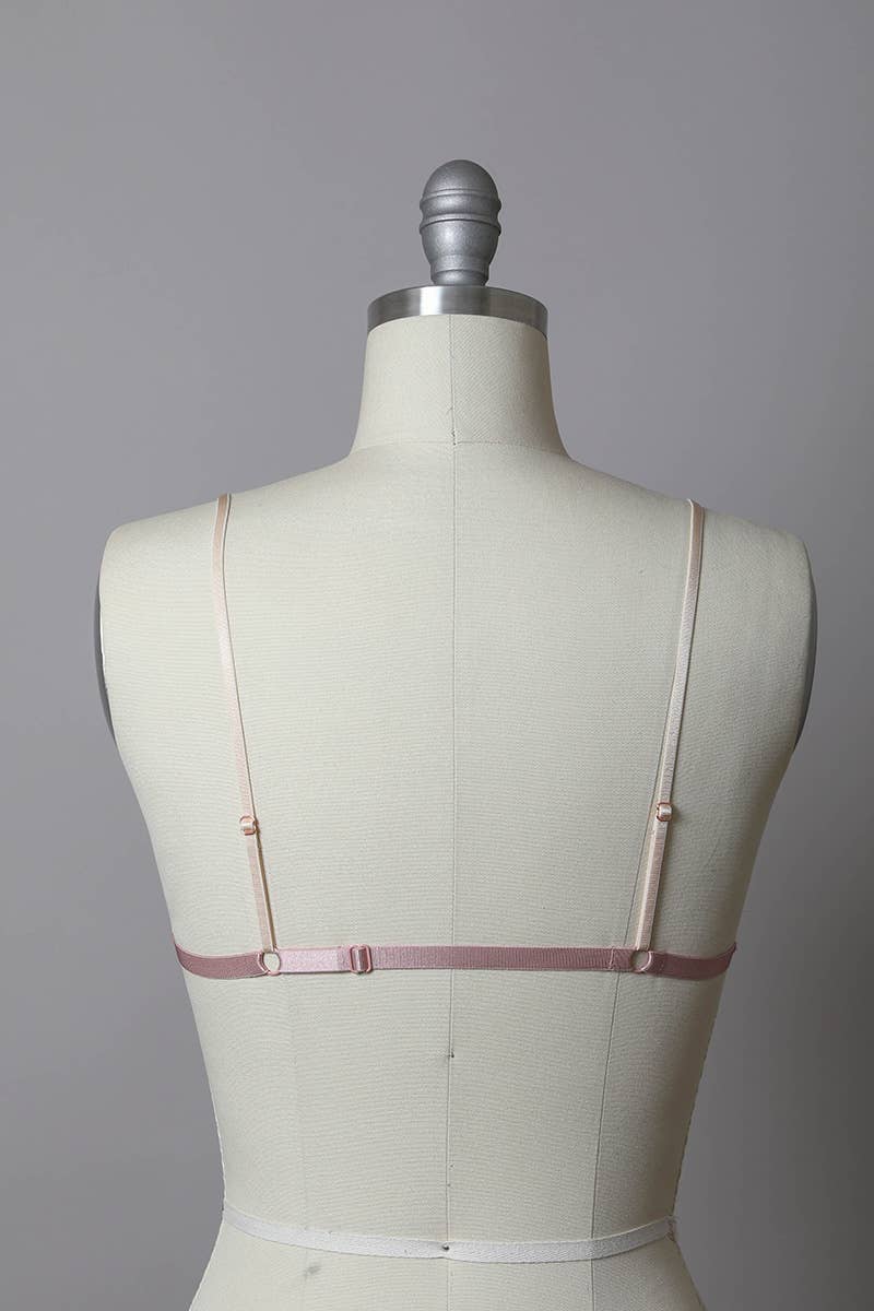 daisy embroidered bralette - pink