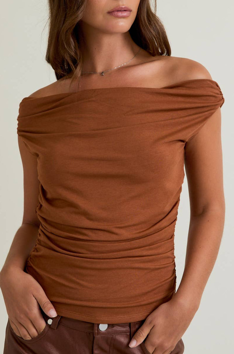 zara top - brown