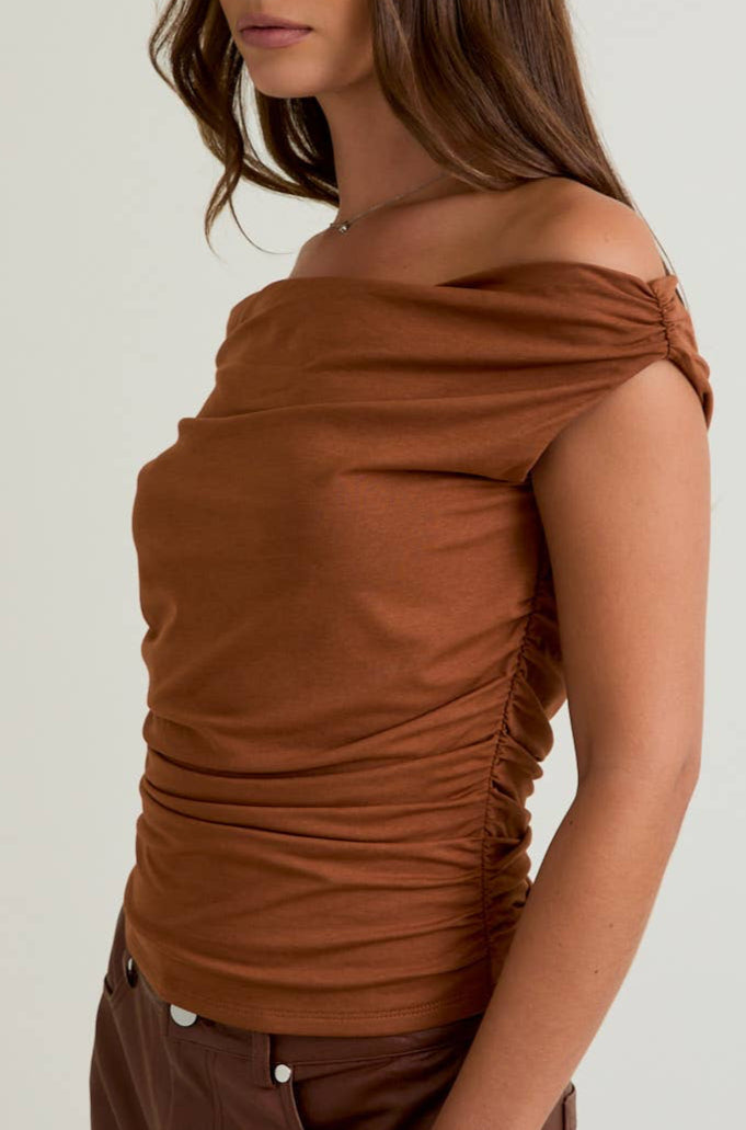 zara top - brown