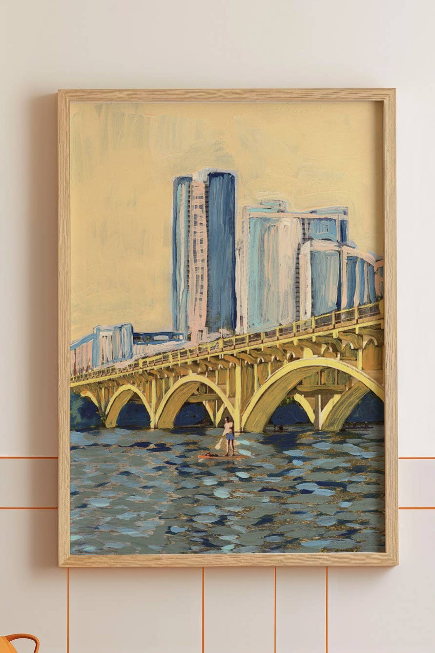 austin lady bird lake sup print | el baker