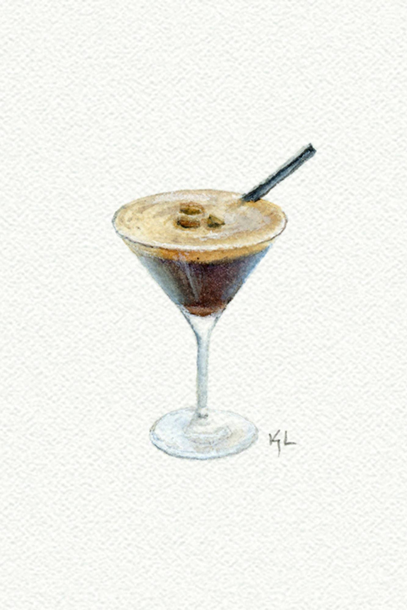 tiny watercolor print - espresso martini