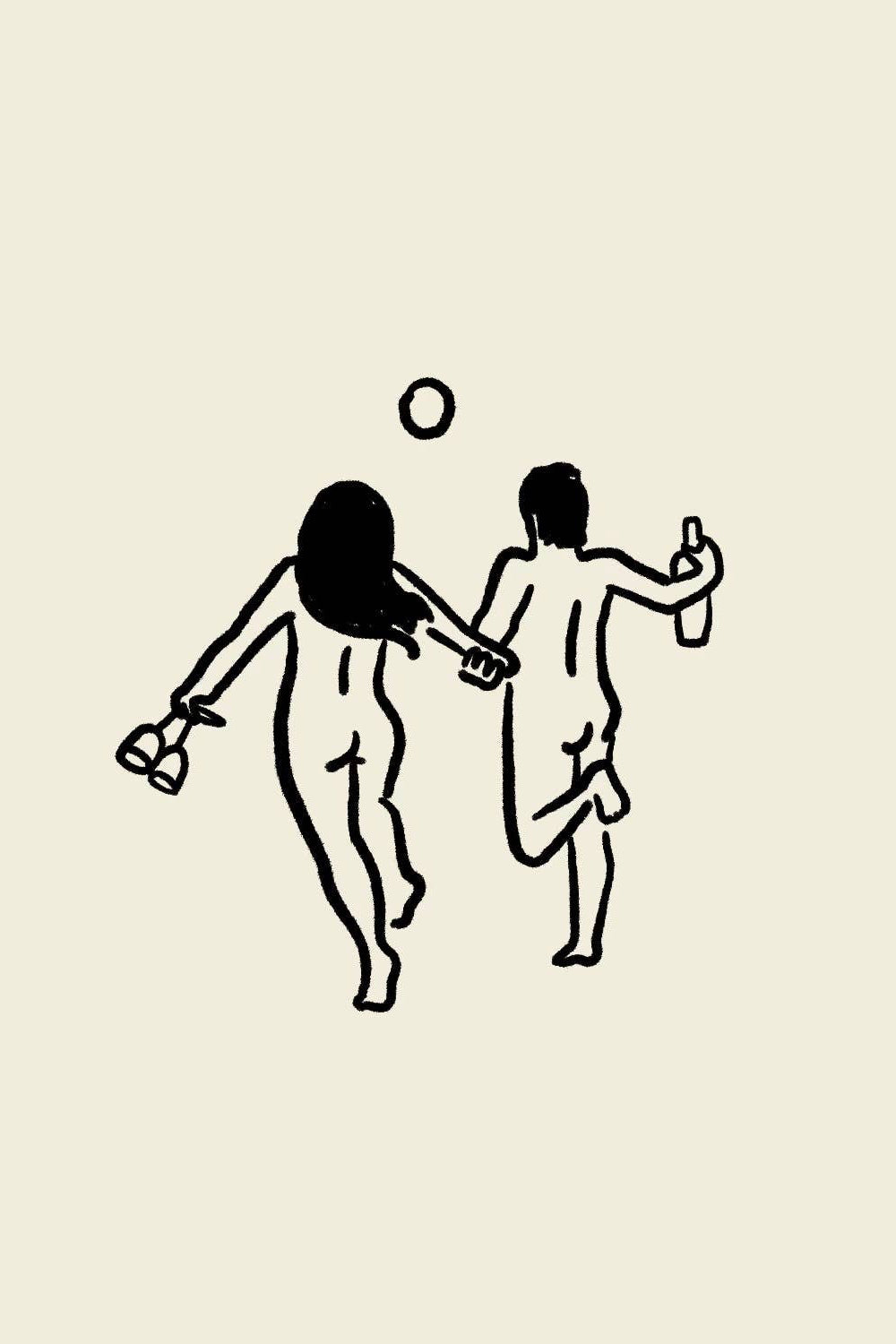 wine lovers art print - 5x7