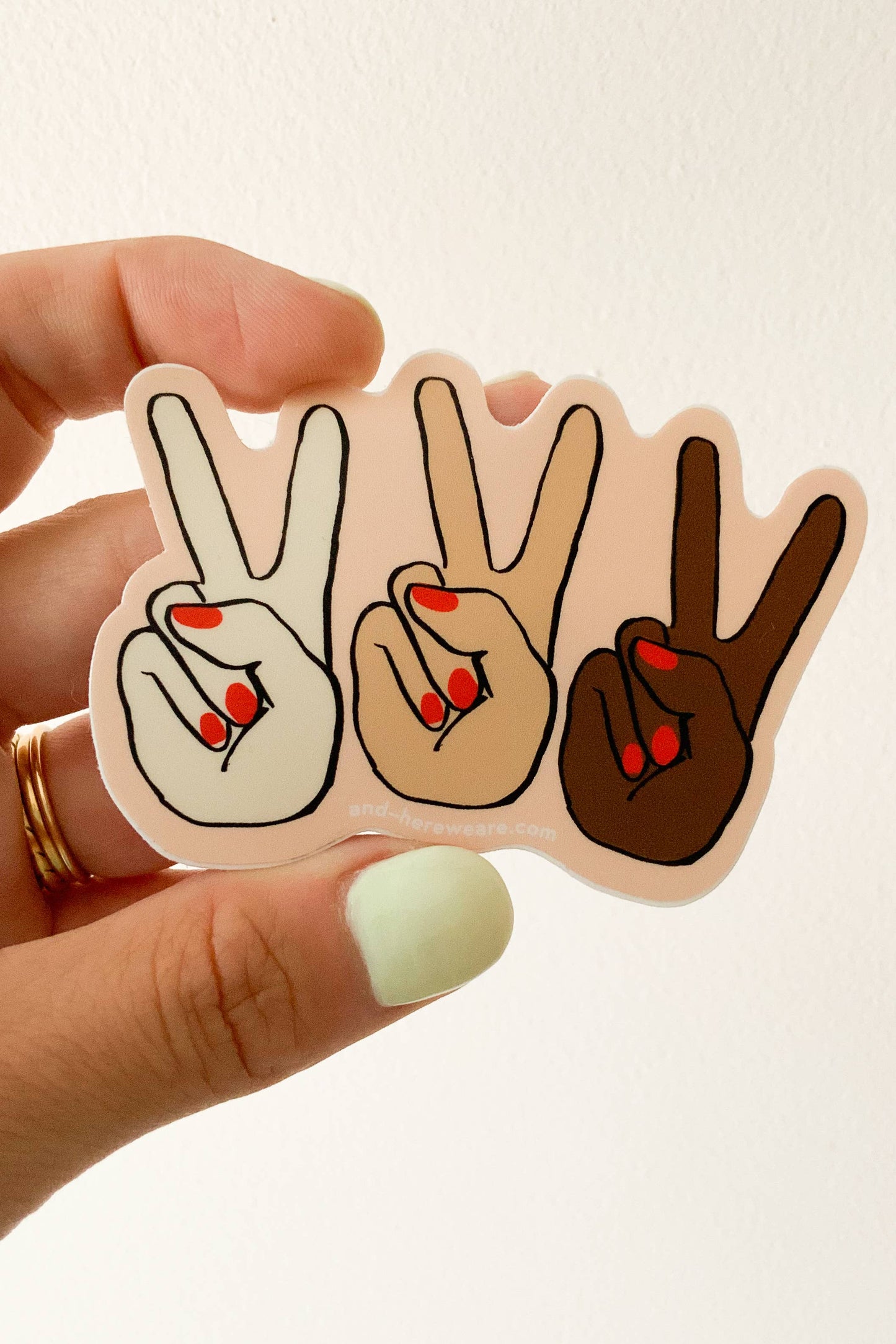 peace hands sticker