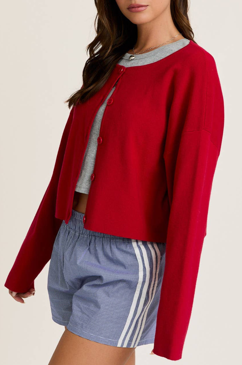 charlotte cardigan - red