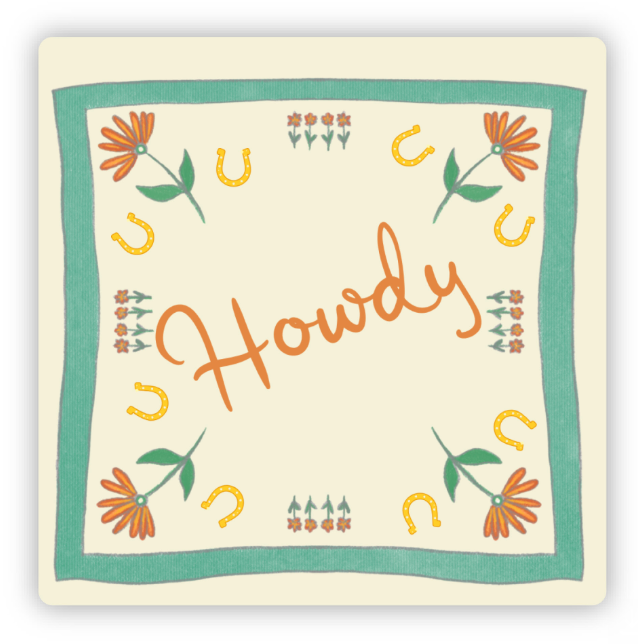 howdy bandana sticker