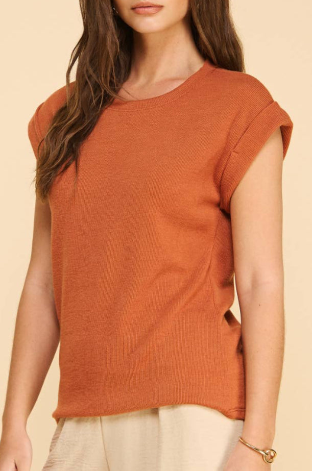 asheville rib tee - brick