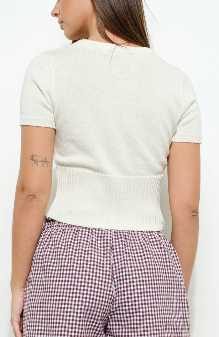 sutton top - ivory