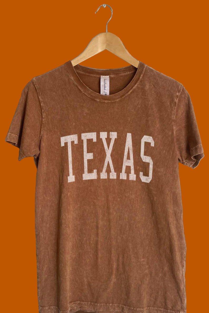 texas mineral washed tee - burnt orange