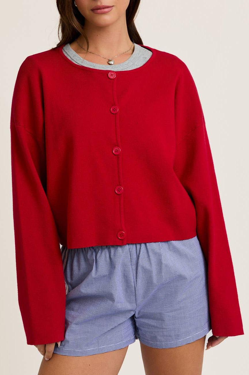 charlotte cardigan - red