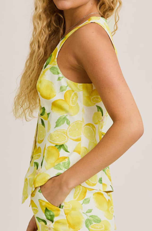 tessa top - cream yellow