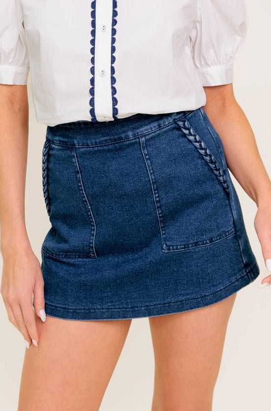 kyla skort - dark wash