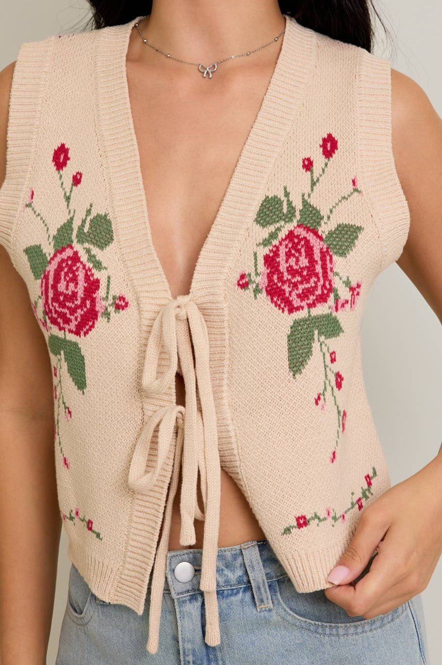 rose vest - beige
