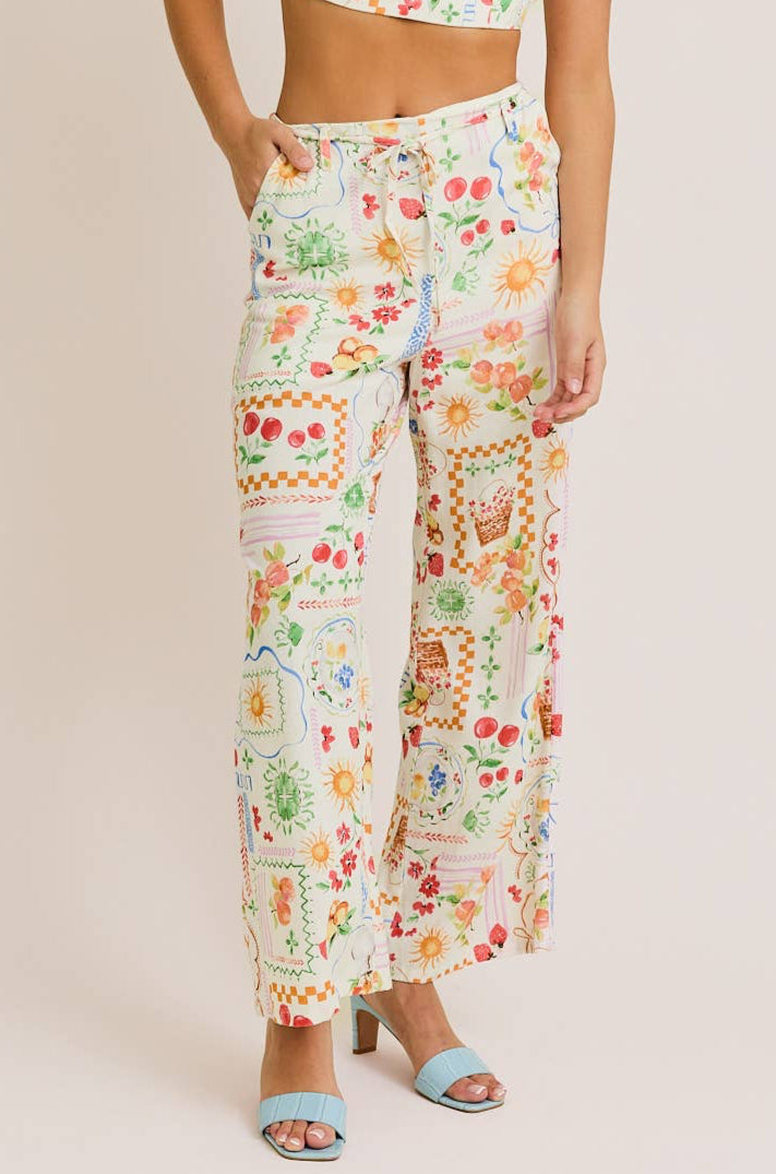 maci pants - cream multi