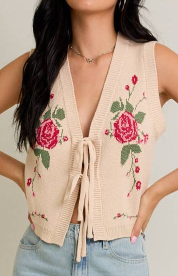 rose vest - beige