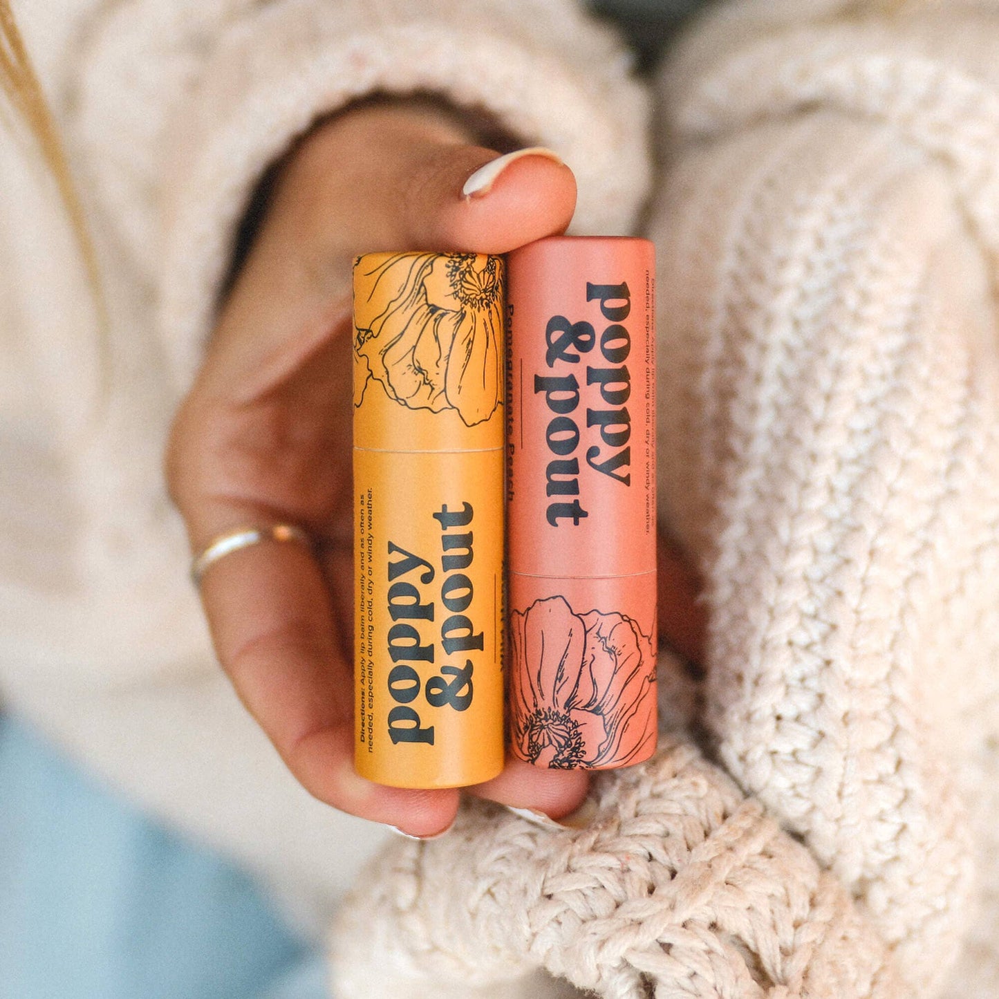 pomegranate peach lip balm