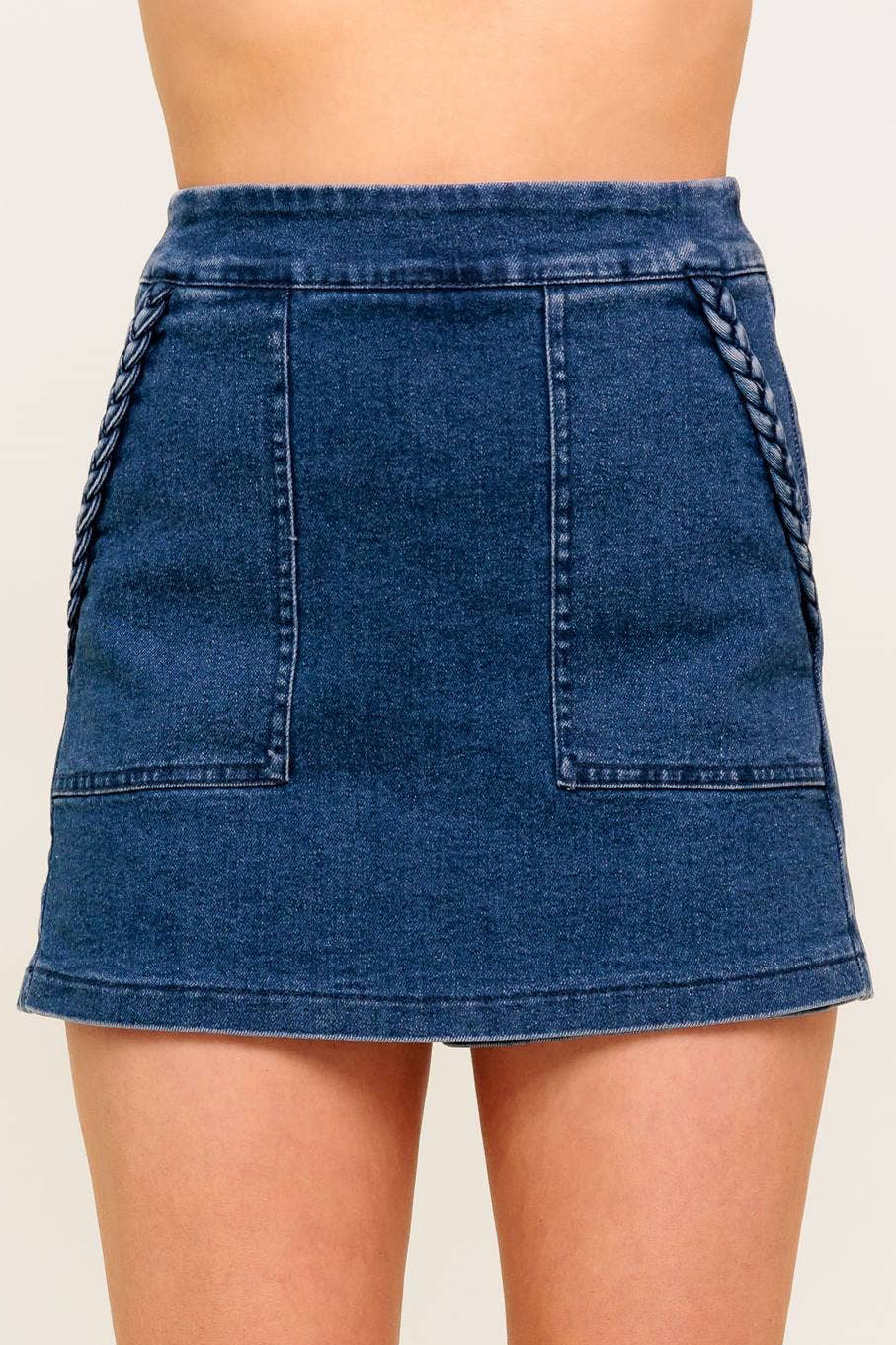 kyla skort - dark wash