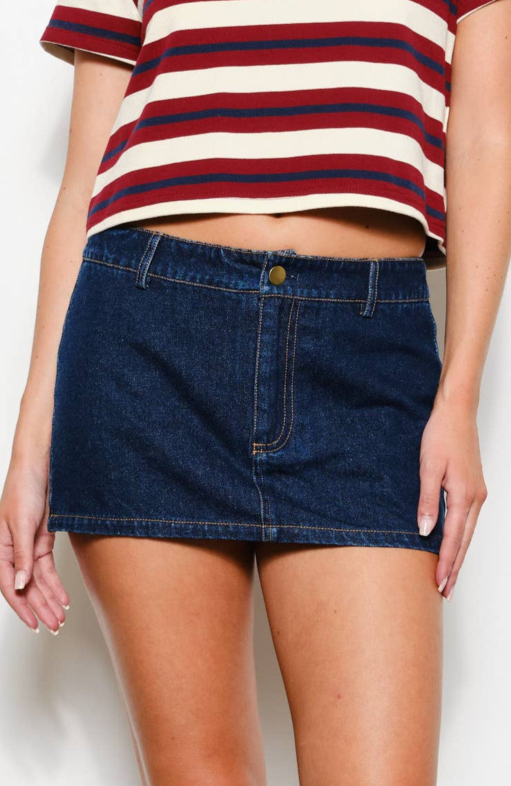 nia micro skort – denim