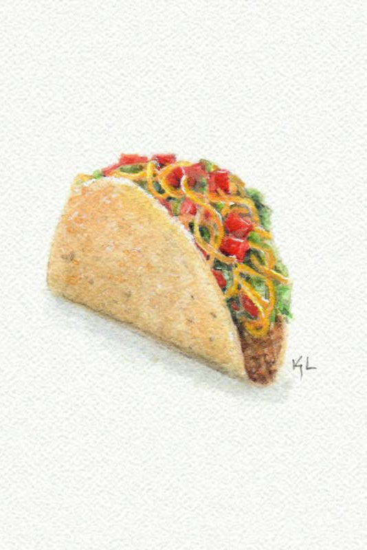 tiny watercolor print - taco