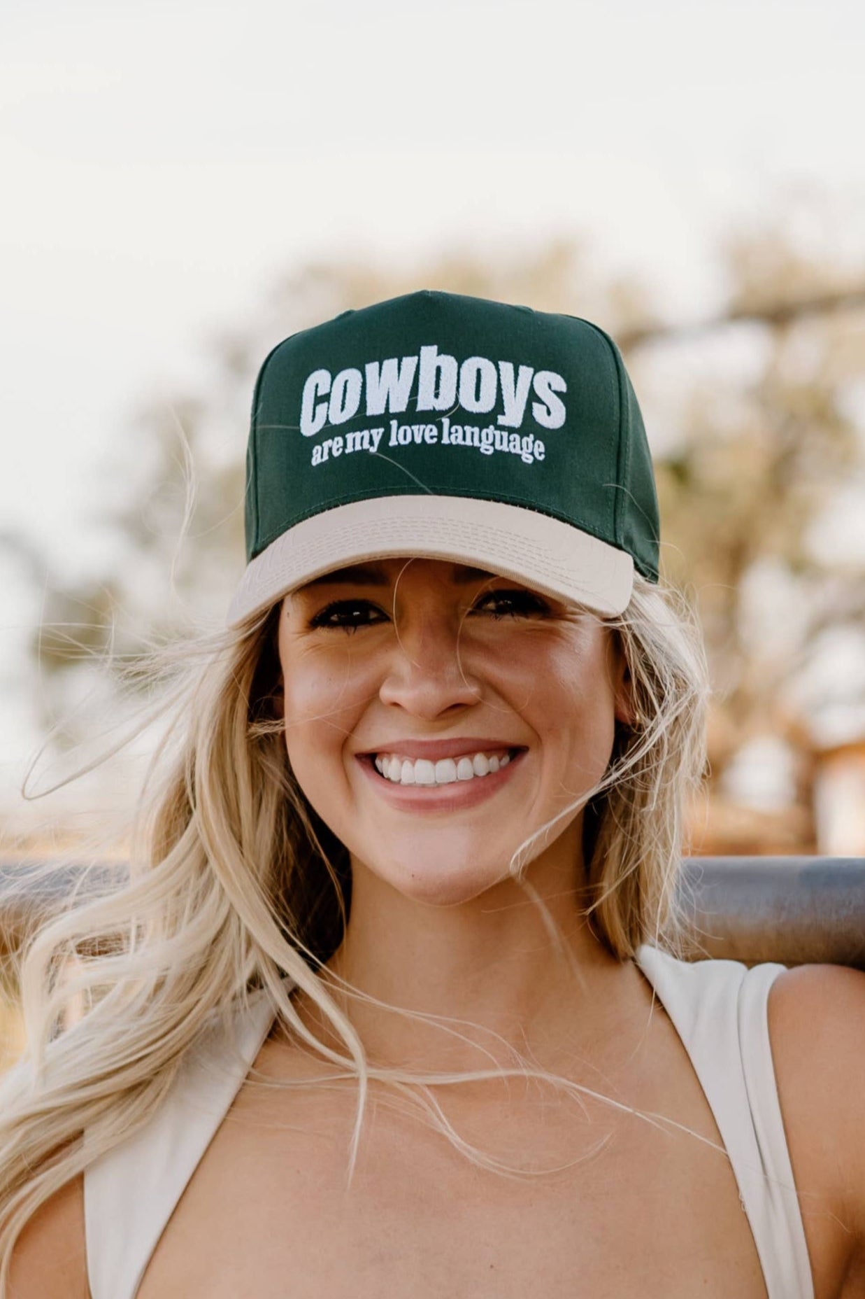cowboys are my love language two tone hat