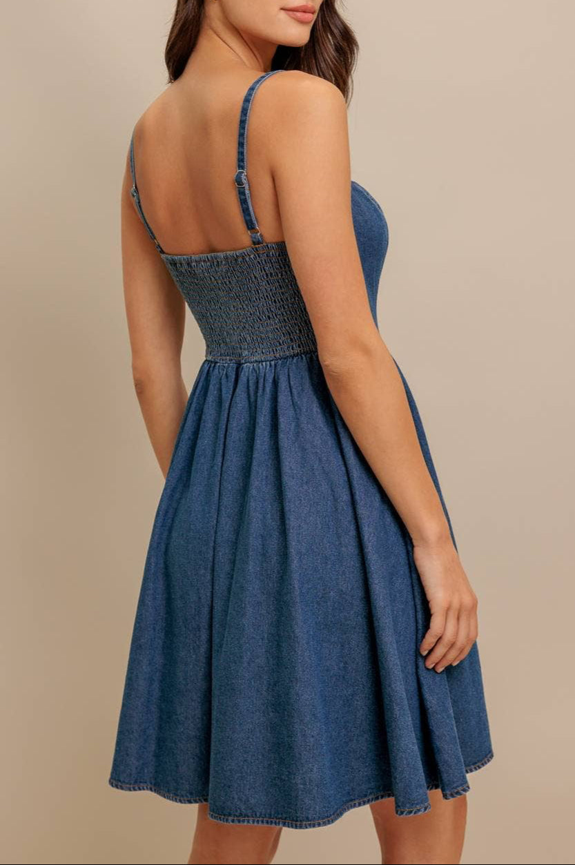 leona dress - indigo