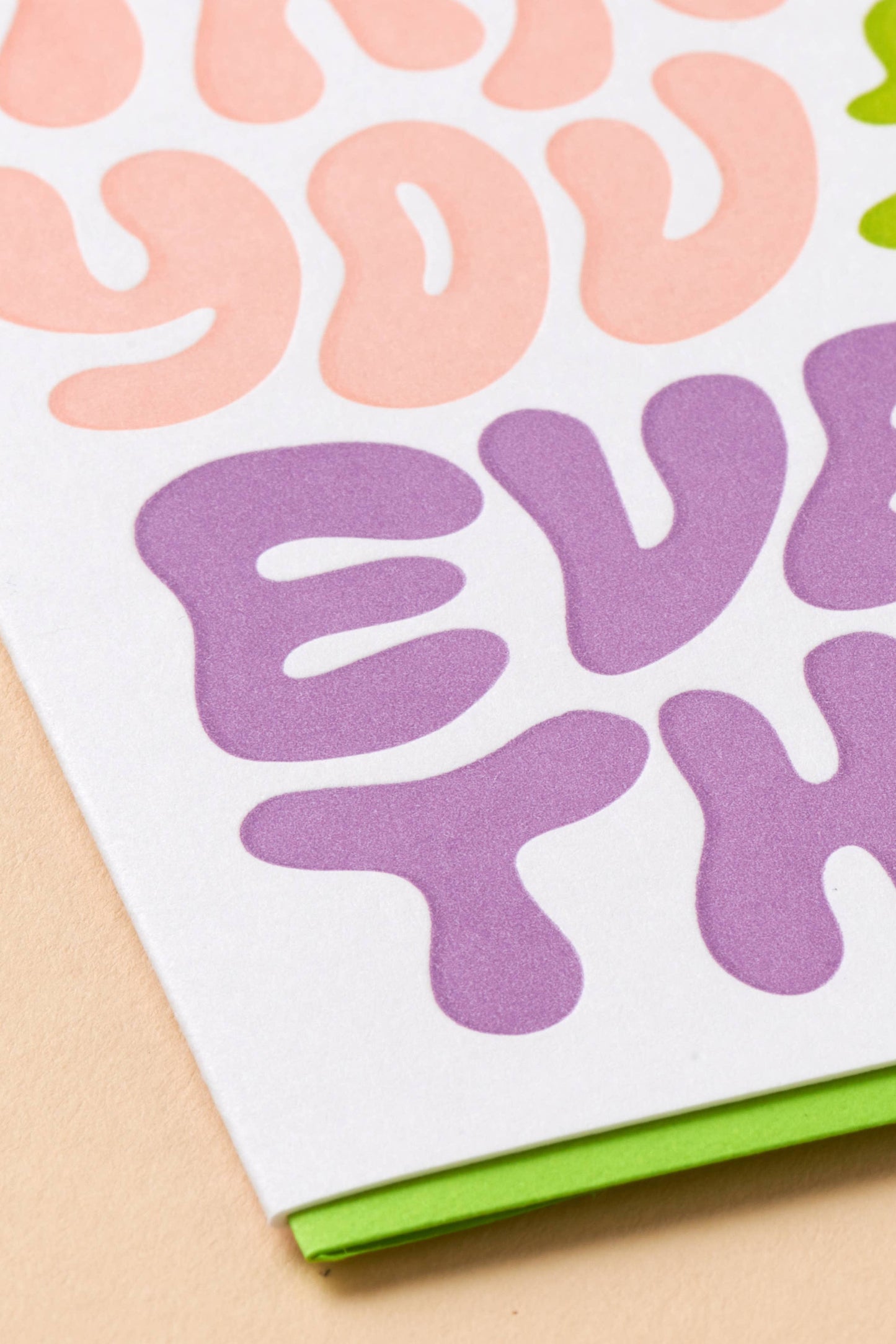 bubble thank you letterpress card