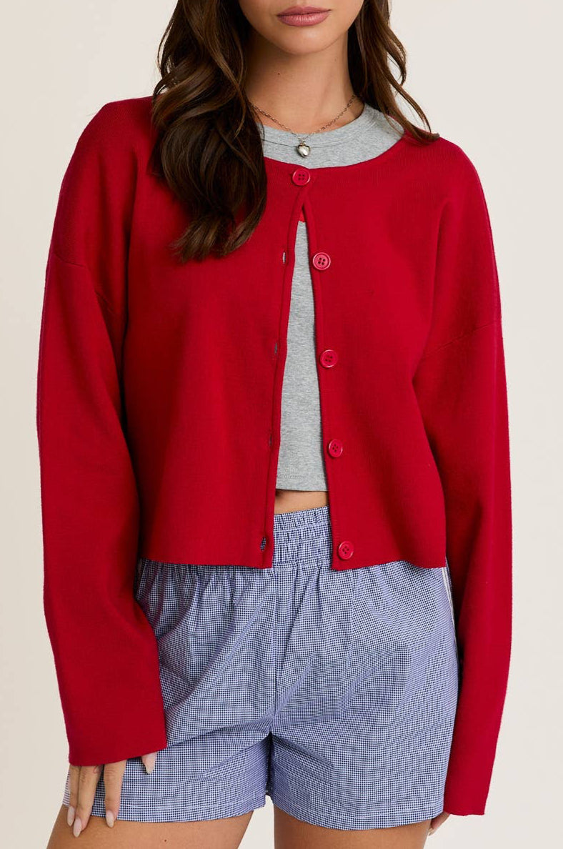 charlotte cardigan - red