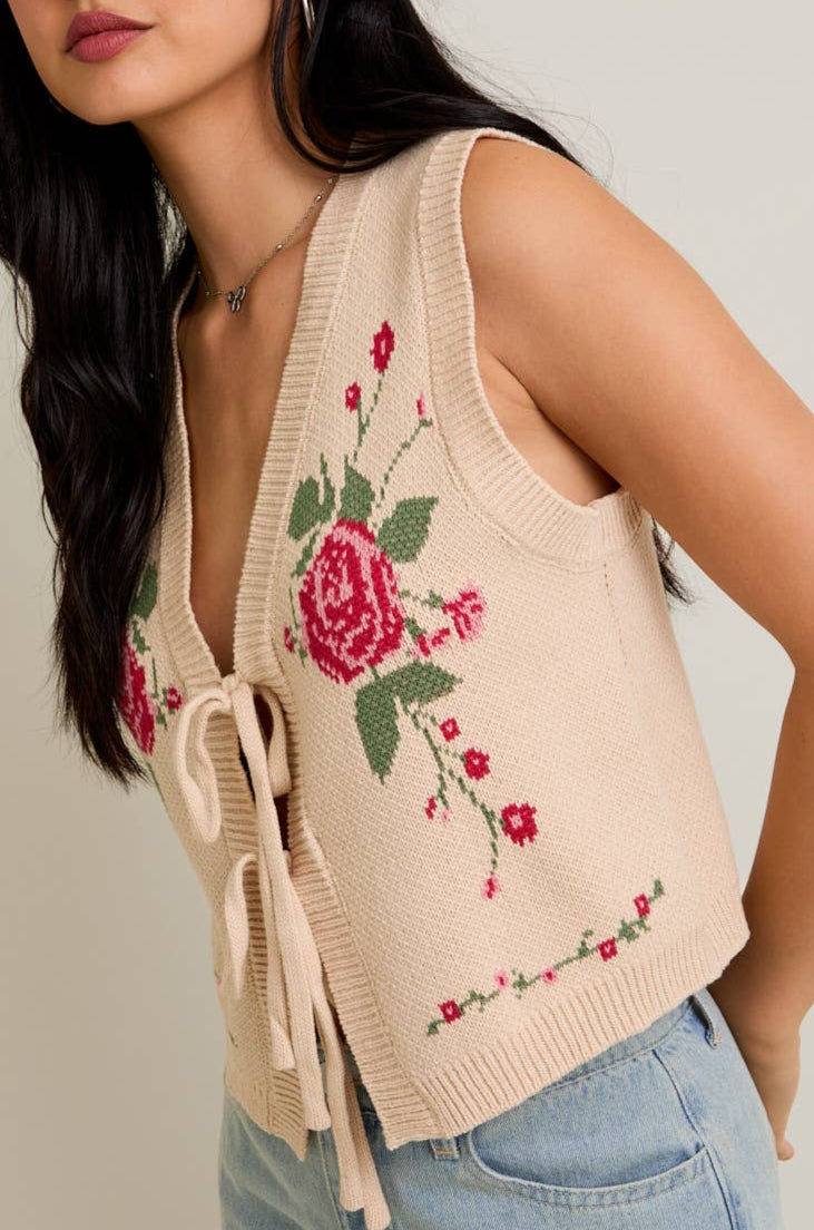 rose vest - beige