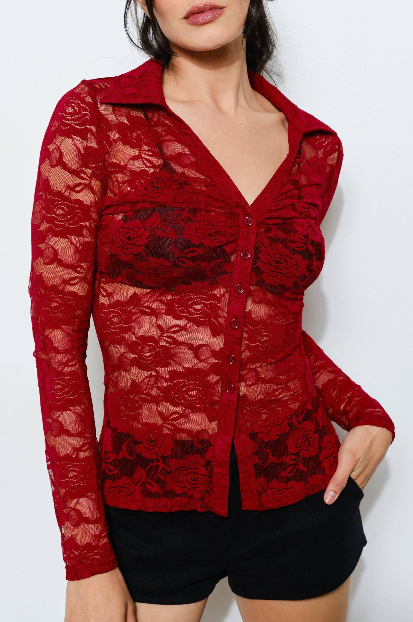 wynn top - burgundy