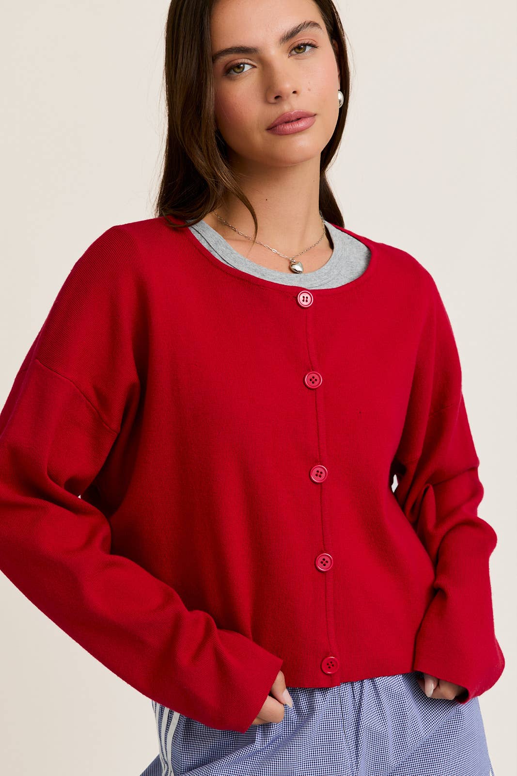 charlotte cardigan - red
