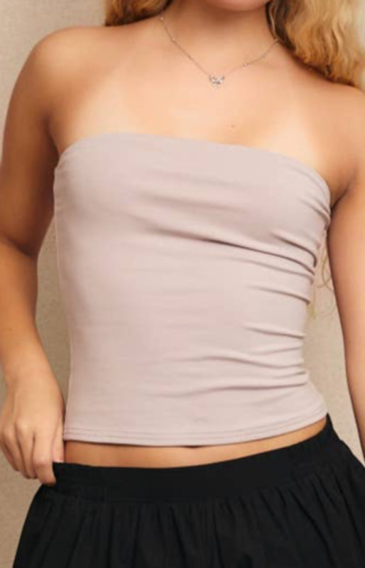 kamryn tube top - warm grey