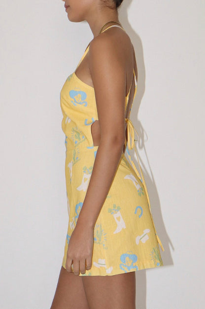 jane mini dress - yellow