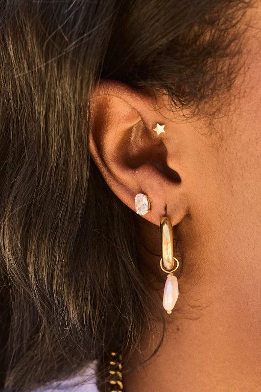 freshwater pearl hoops