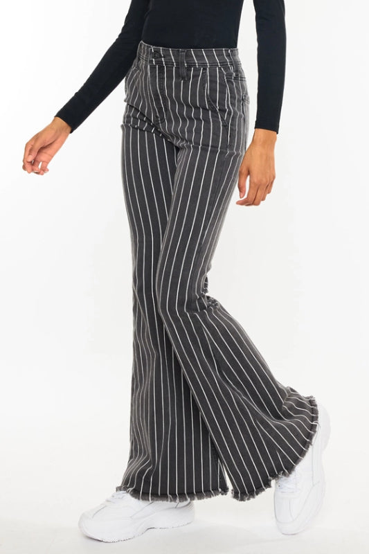 lura flares - grey stripe (FINAL SALE)