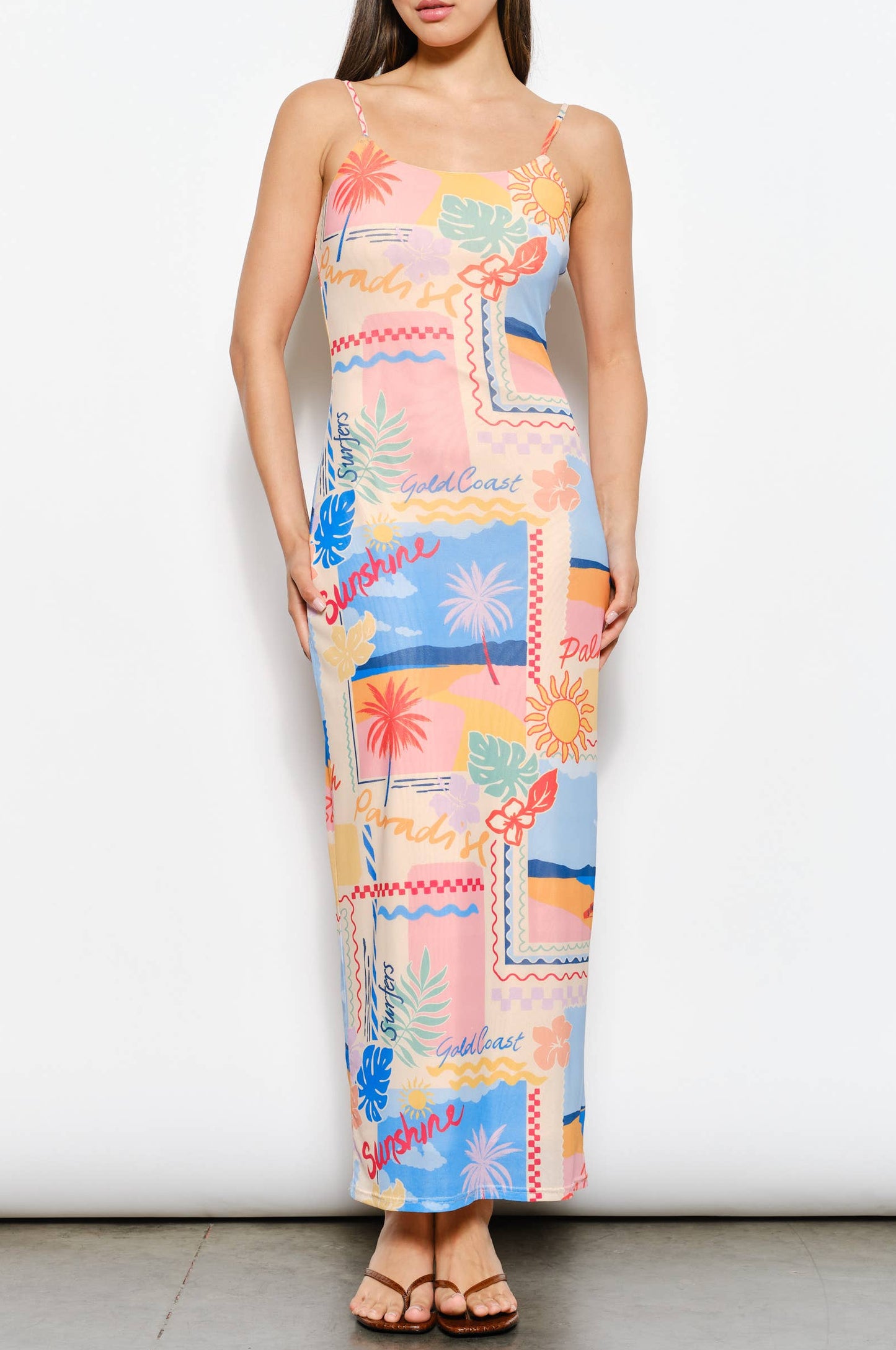 beach maxi dress - multi