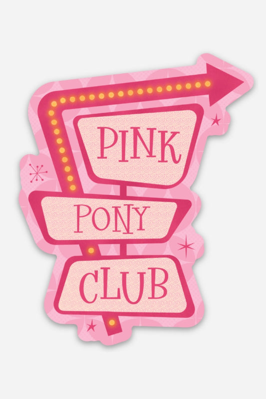 pink pony club sign sticker