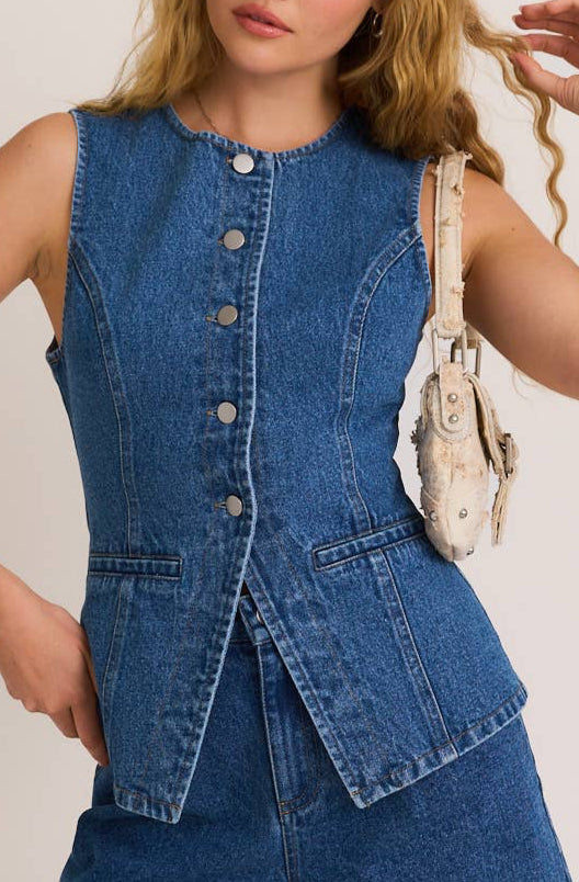 rowan top - indigo