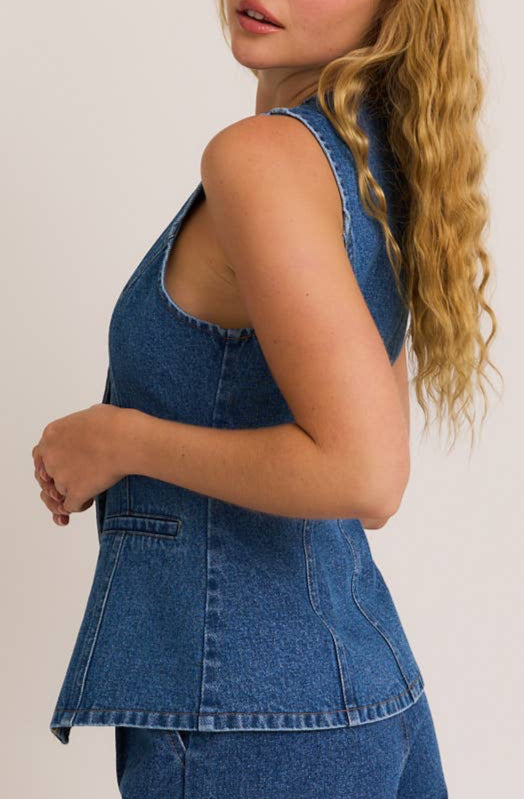 rowan top - indigo