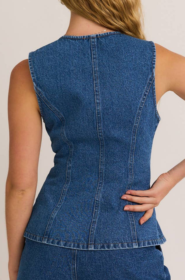 rowan top - indigo