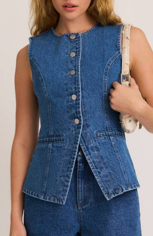 rowan top - indigo