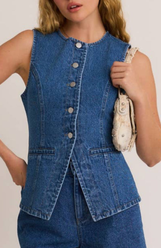 rowan top - indigo