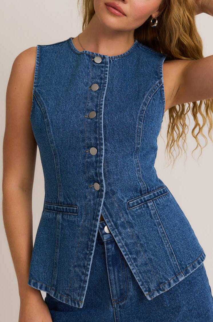 rowan top - indigo