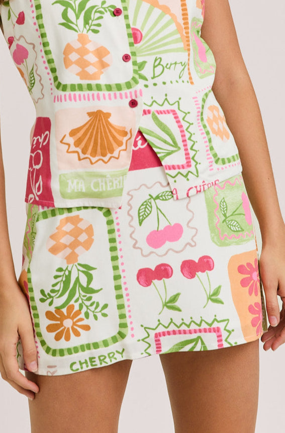 mon chéri skirt - pink & lime (FINAL SALE)