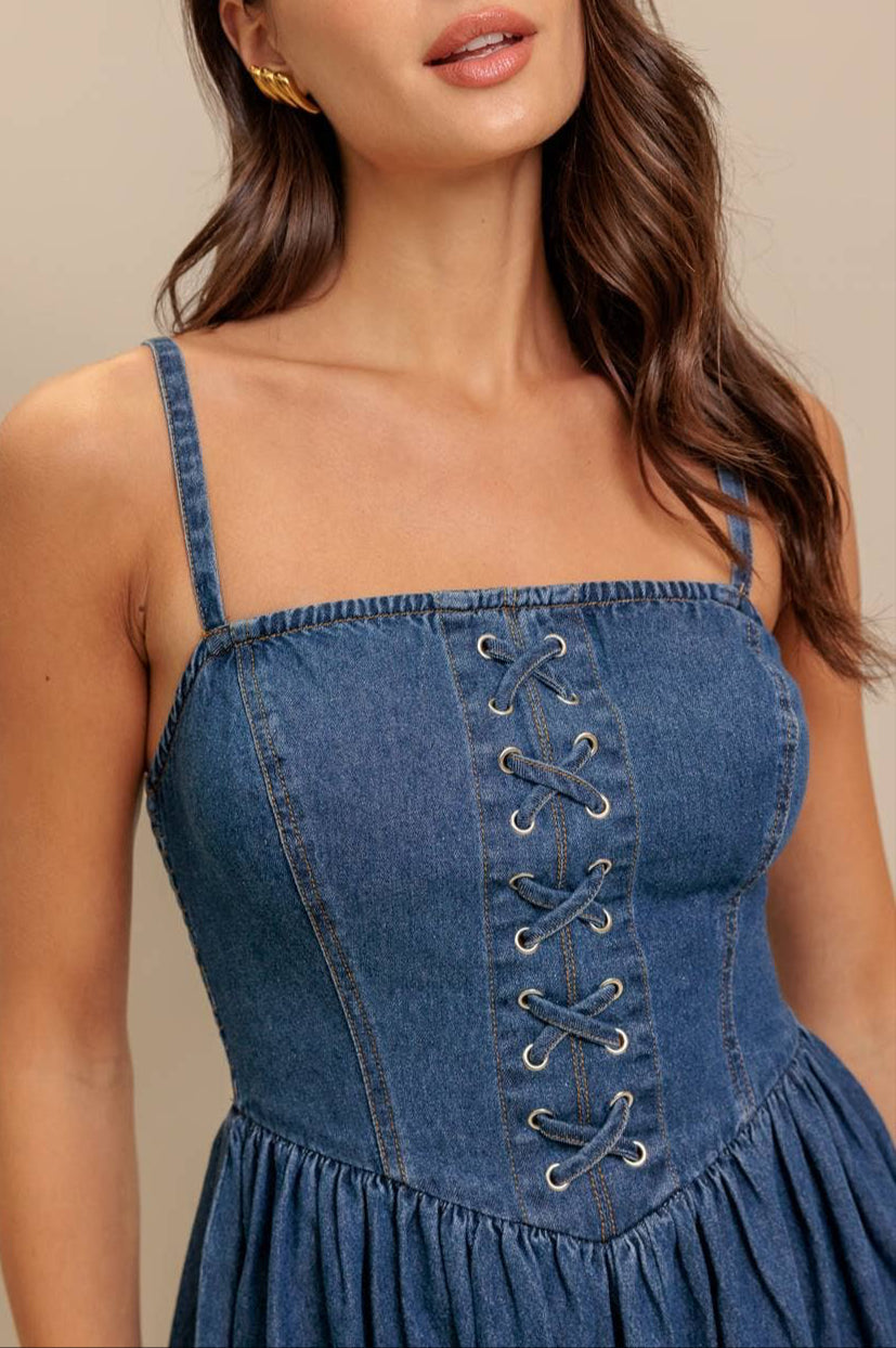leona dress - indigo