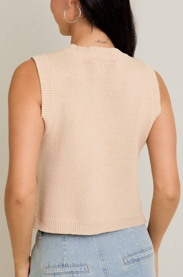 rose vest - beige