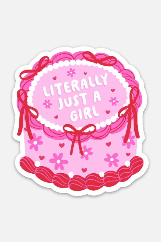 just a girl cake sticker