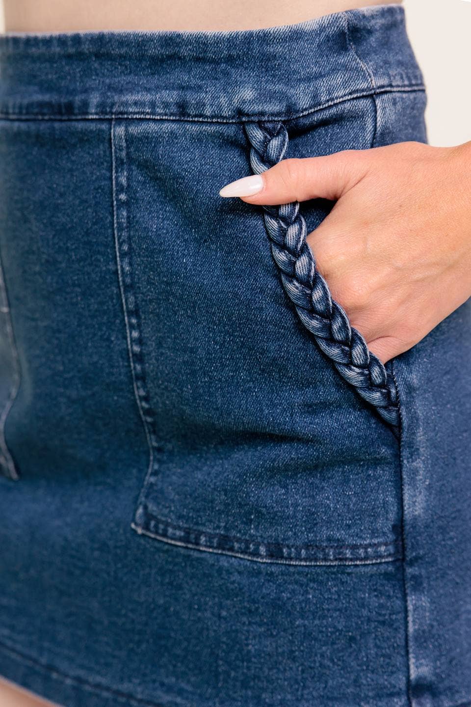 kyla skort - dark wash