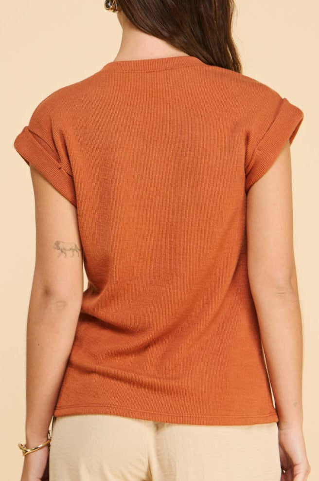 asheville rib tee - brick