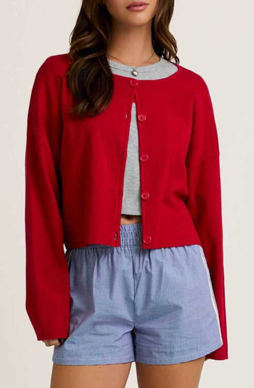 charlotte cardigan - red