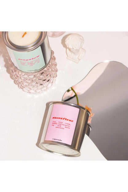 sucrefleur | rose, sweet cream, and champagne candle